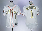 Astros 1 Carlos Correa White 2018 Gold Program Flexbase Stitched Baseball Jerseys,baseball caps,new era cap wholesale,wholesale hats